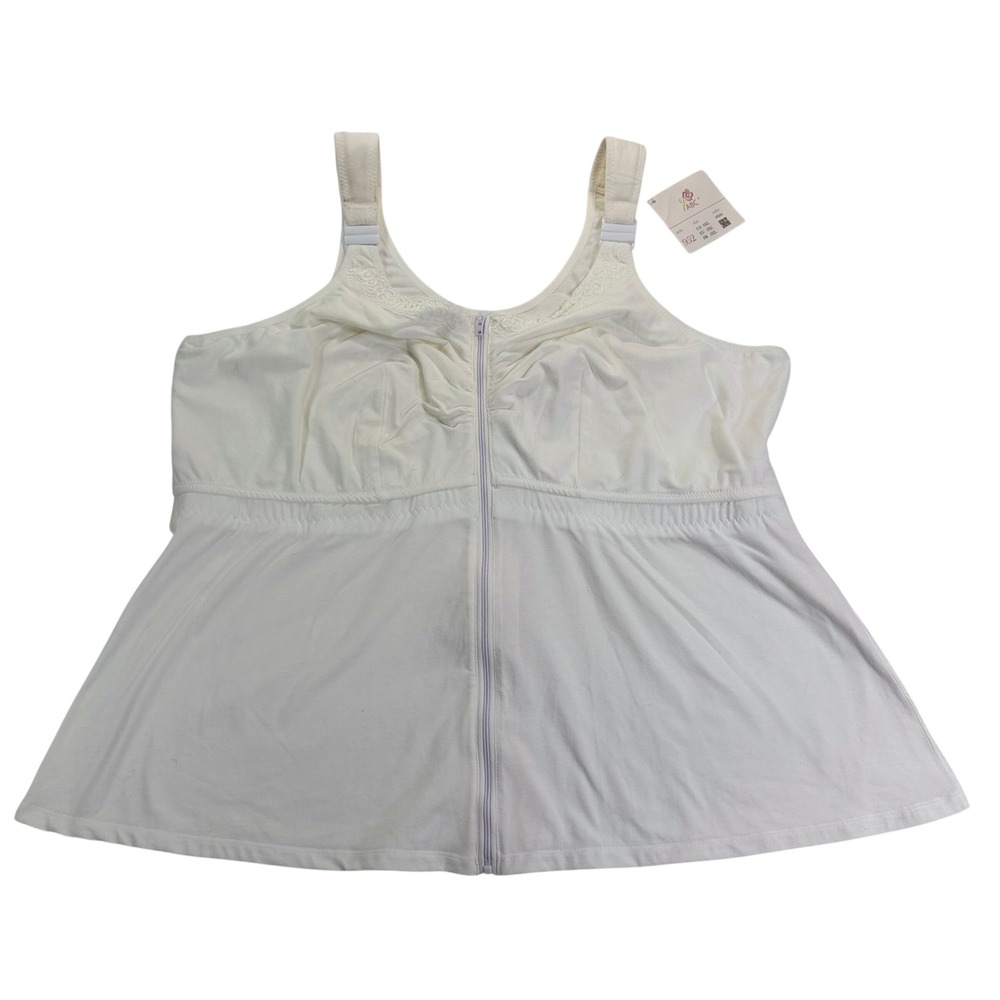 ABC American Breast Care 952 White Post-Surgical Camisole Zip Front 3XL No Drain